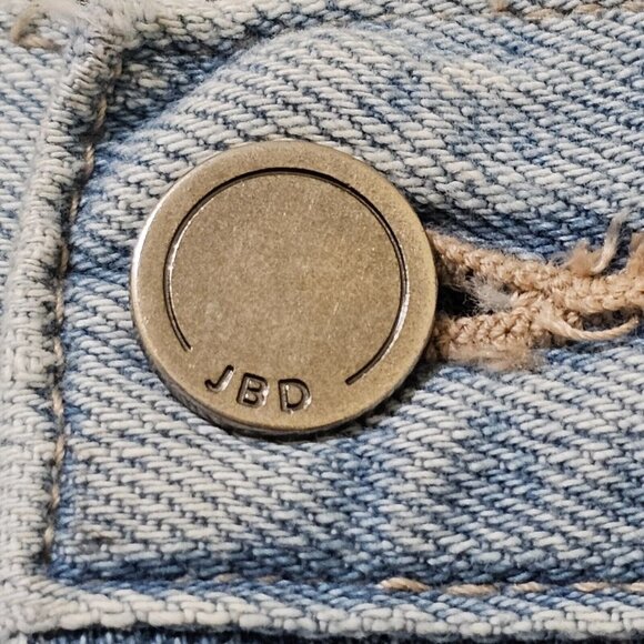 JBD Jeans Womens Size 27 100% Cotton Light Wash Blue Distressed - Picture 10 of 16